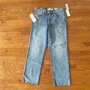 NWT Aritzia Denim Forum Jeans - The Arlo High Rise Straight Ankle - Size 28